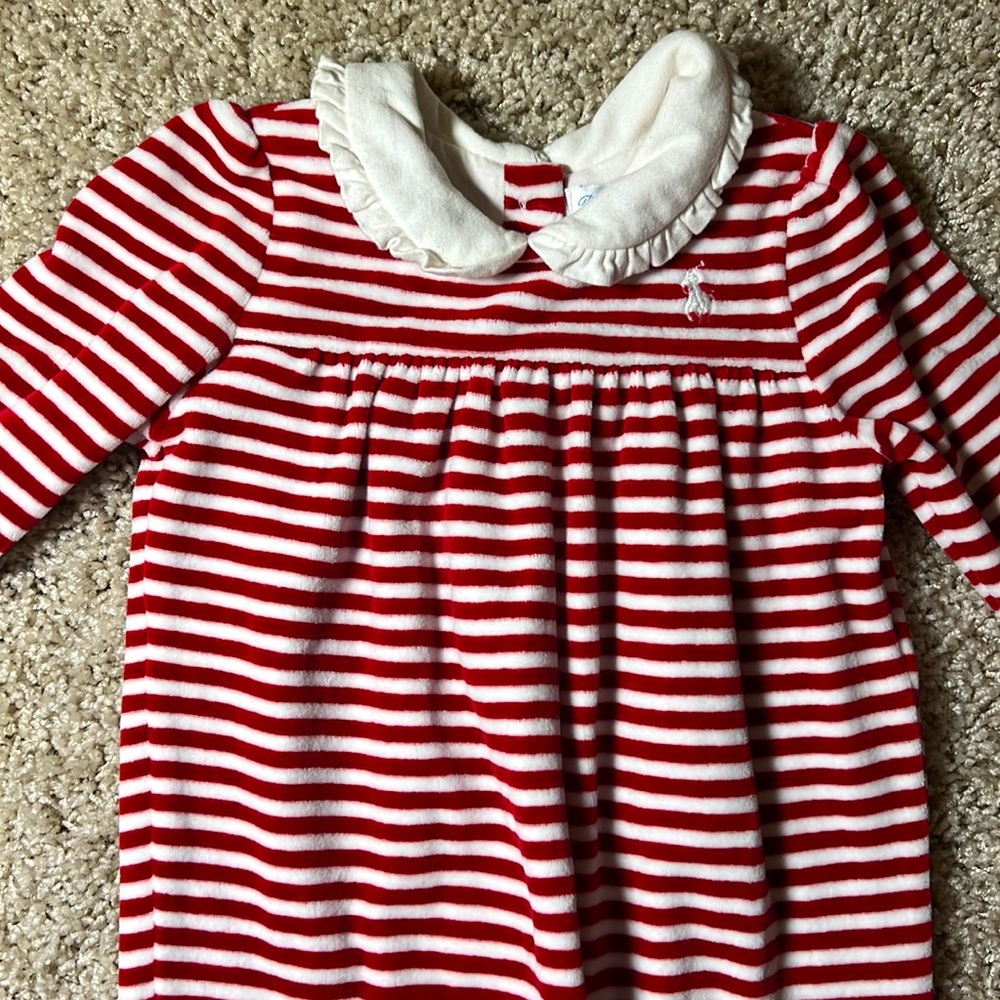Ralph Lauren velour footie bodysuit | 9 months